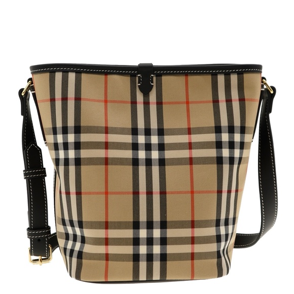 Burberry Ashby Bucket Bag Archive Beige House Check Canvas New - Picture 3 of 7